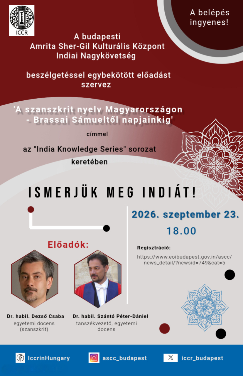 Ismerjük meg Indiát!  A szanszkrit nyelv Magyarországon - Brassai Sámueltől napjainkig