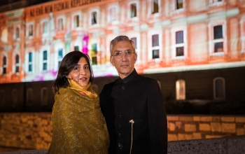 150th BIRTH ANNIVERSARYCELEBRATION OF MAHATMA GANDHIJI LED  PROJECTION AT BUDA CASTLE,BUDAPEST 