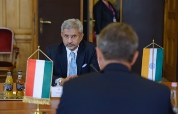 EAM Dr. S. Jaishankar met H.E Mr. Peter Cseresnyes Chairman of Indo-Hungarian Parliamentary Society.
